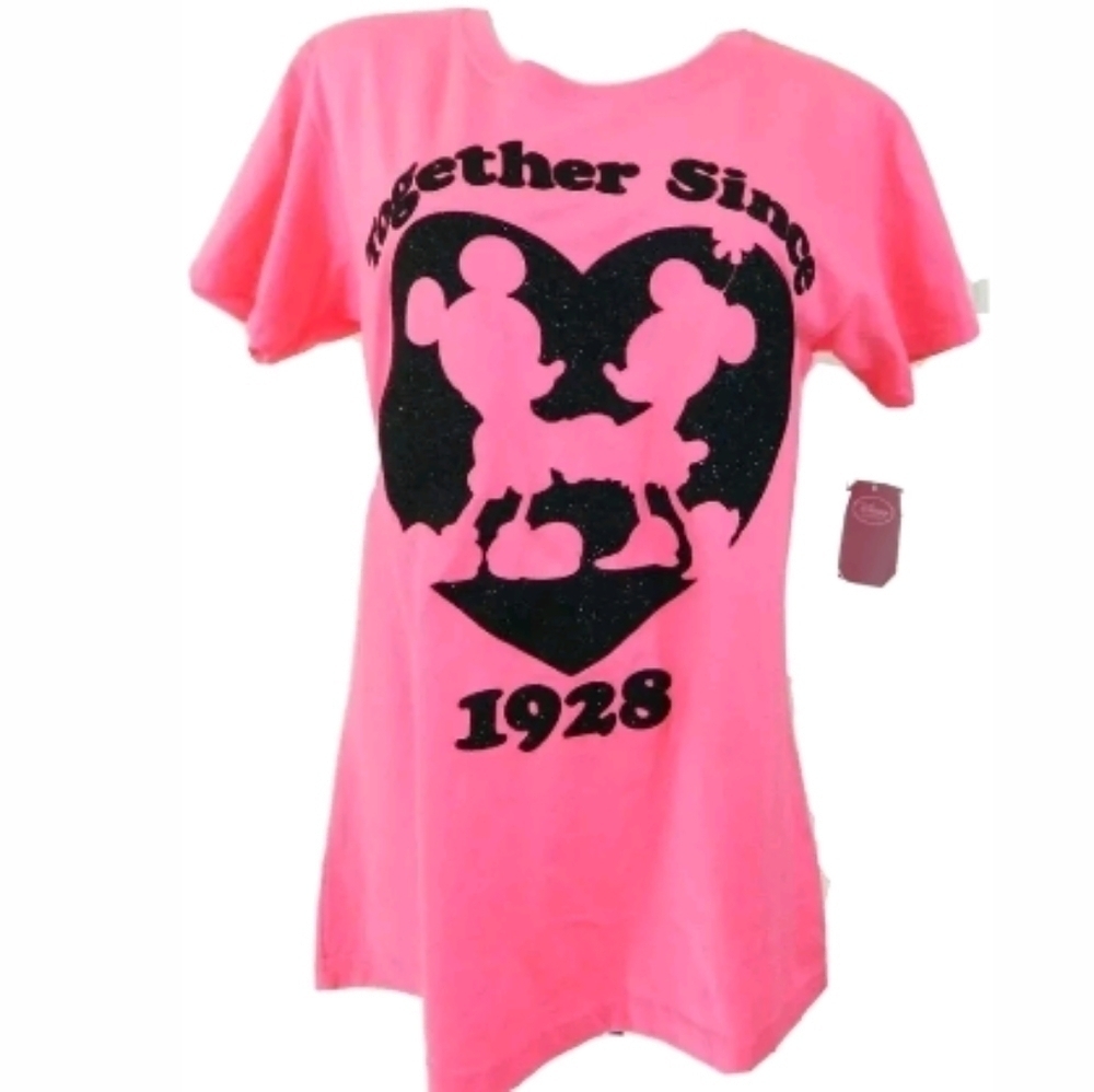 Disney Store Mickey Minnie Glitter T-Shirt